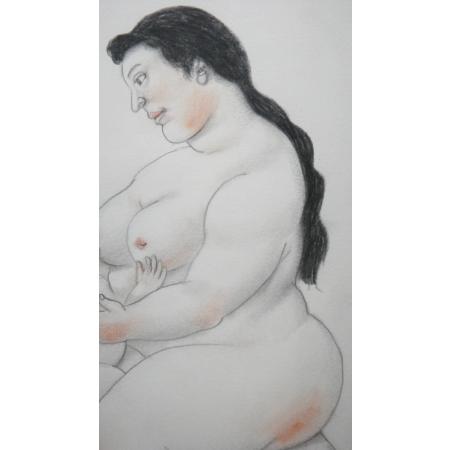 Fernando Botero - Mamma che allatta - Tecnica mista su carta - foto 7
