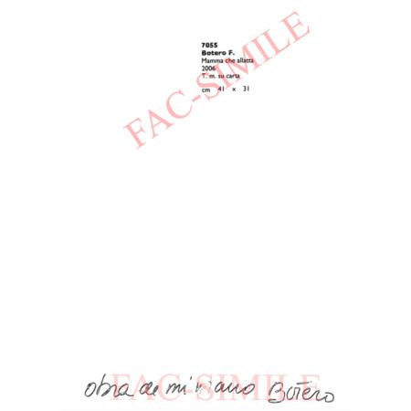 Fernando Botero - Mamma che allatta - Tecnica mista su carta - foto 20