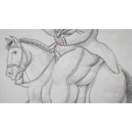 Fernando Botero - Uomo a cavallo - Tecnica mista su carta - foto 6