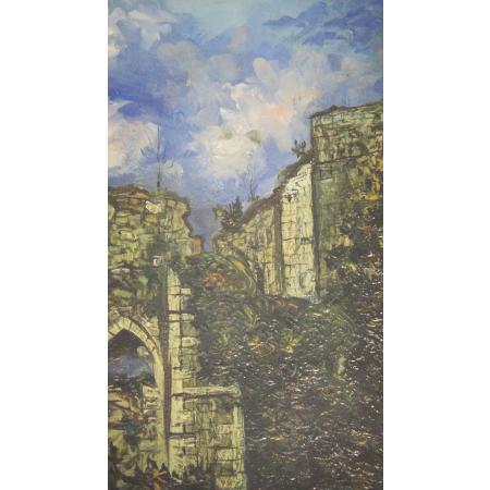 Maurice Utrillo (1883-1955) - Les ruines du Chateau de Chalucet - Oil on cardboard - photo 5