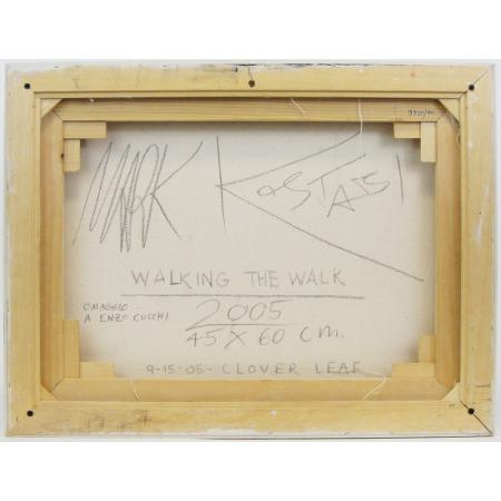 Mark Kostabi - Walking the walk - Olio su tela - foto 10